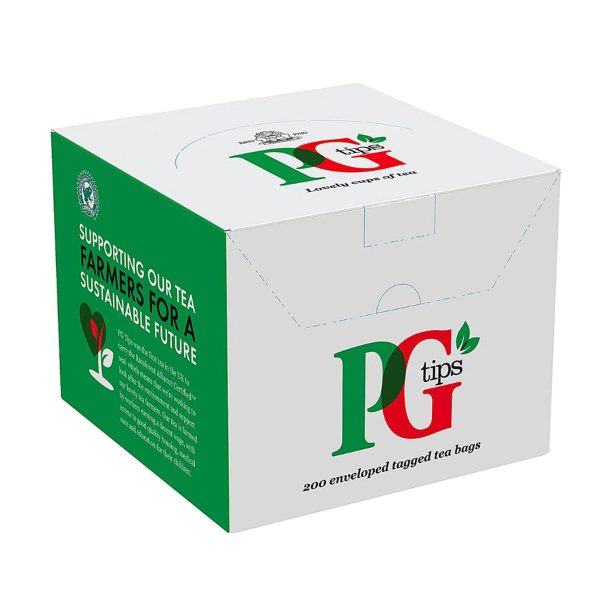 PG TIPS PREMIUM ONE CUP TAG & ENVELOPE TEA BAGS (200 bags) For Cheap