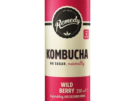 REMEDY DRINKS KOMBUCHA WILD BERRY CANS (250ml) x 12 Supply