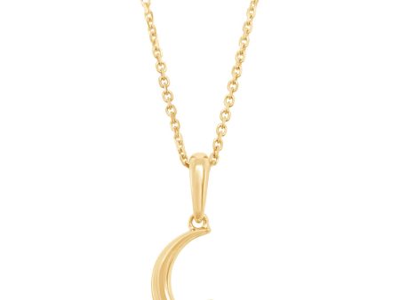 14K Yellow Gold Montana Sapphire Crescent Moon Pendant with Bail Online Hot Sale