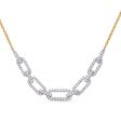 Yellow & White Gold Diamond Necklace Fashion