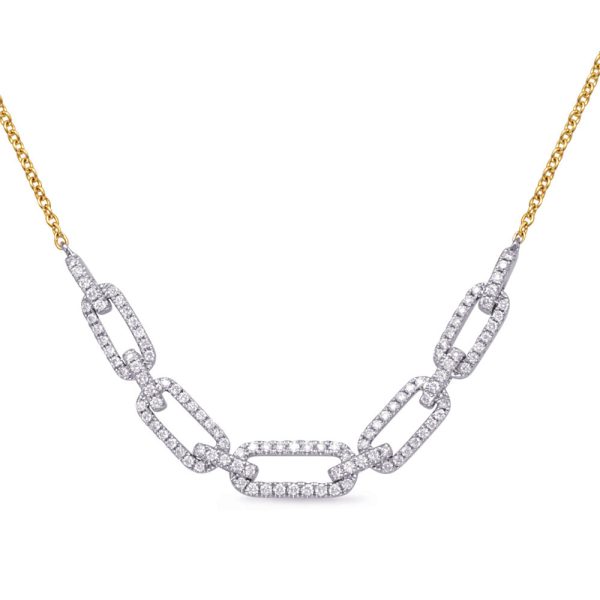 Yellow & White Gold Diamond Necklace Fashion