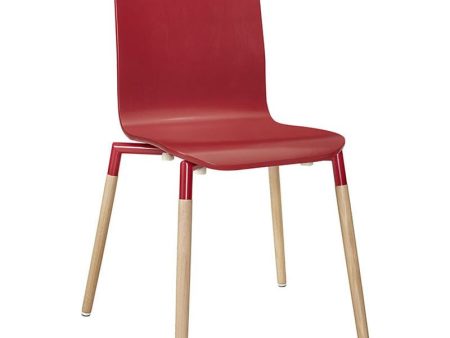 Stack Dining Wood Side Chair in Red Fashion