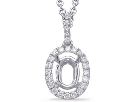 Diamond Pendant For 8x6mm Oval Center on Sale