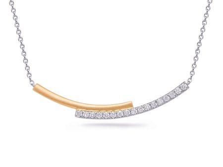 White & Yellow Gold Diamond Necklace Discount