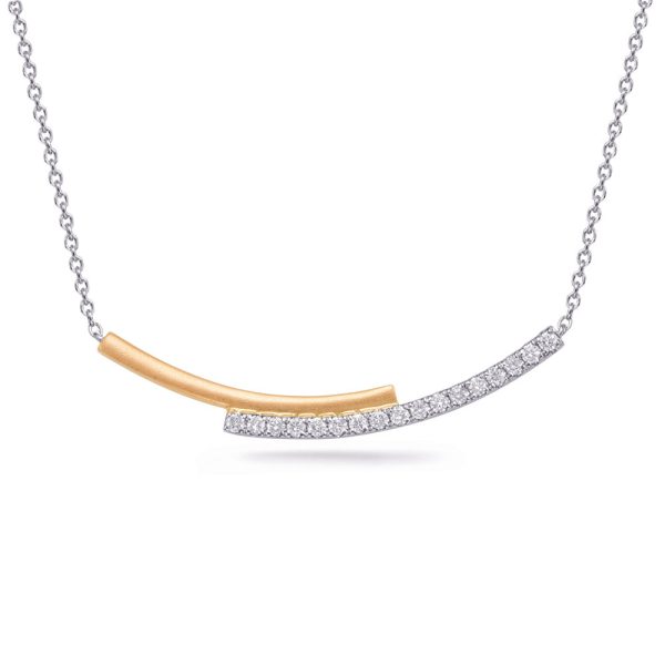 White & Yellow Gold Diamond Necklace Discount