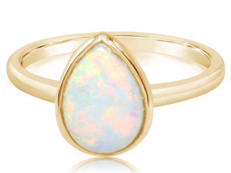 14K Yellow Gold Australian Opal Ring Online now