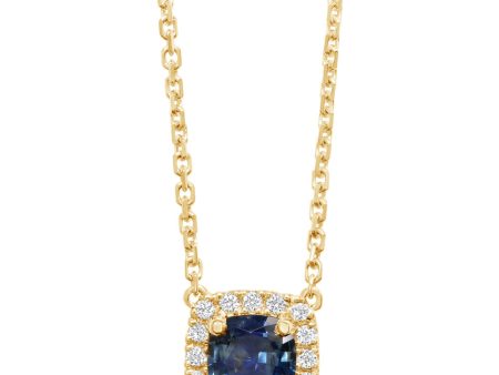 14K Yellow Gold Montana Sapphire Diamond Neckpiece Online