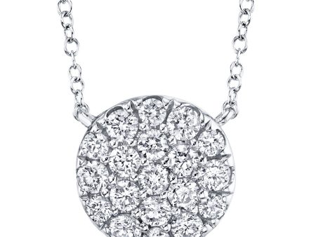 0.43CT DIAMOND PAVE CIRCLE NECKLACE Hot on Sale