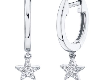 0.04CT DIAMOND STAR HUGGIE EARRING Online now