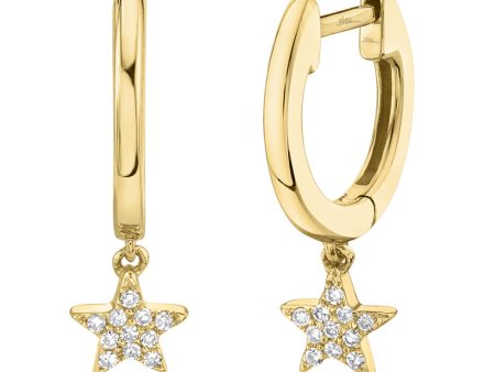 0.04CT DIAMOND STAR HUGGIE EARRING Online Sale