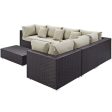 Convene 7 Piece Outdoor Patio Sectional Set in Espresso Beige For Cheap