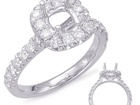 White Gold Halo Engagement Ring Online