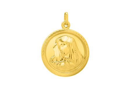 14K Gold Religious Virgin Mary Pendant Discount