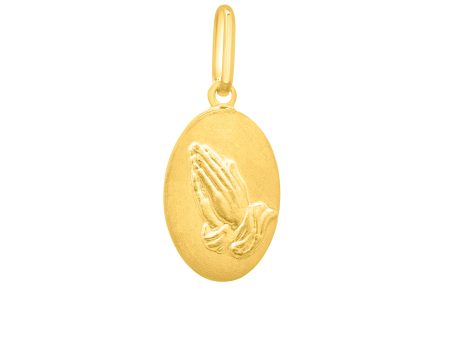 14K Gold Praying Hands Pendant For Sale