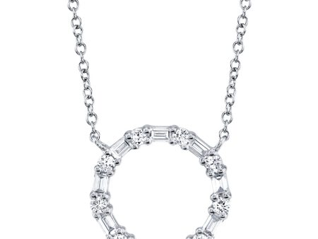 0.29CT DIAMOND BAGUETTE CIRCLE NECKLACE Fashion