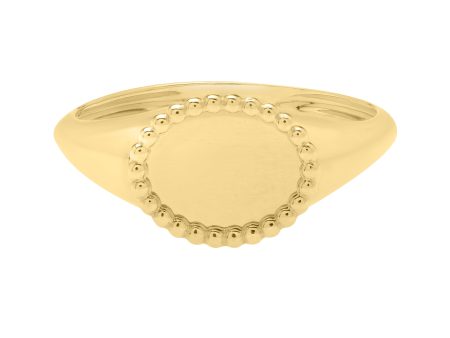 14K Gold Popcorn Bead Oval Ring Online Hot Sale