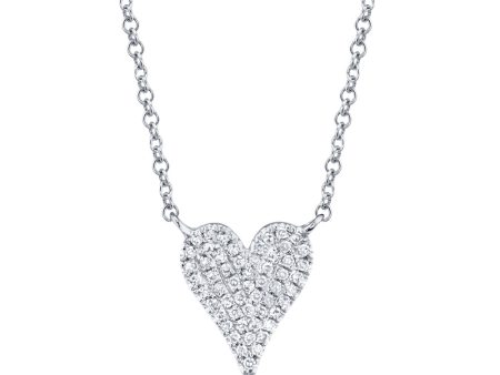 0.11CT DIAMOND PAVE HEART NECKLACE For Sale