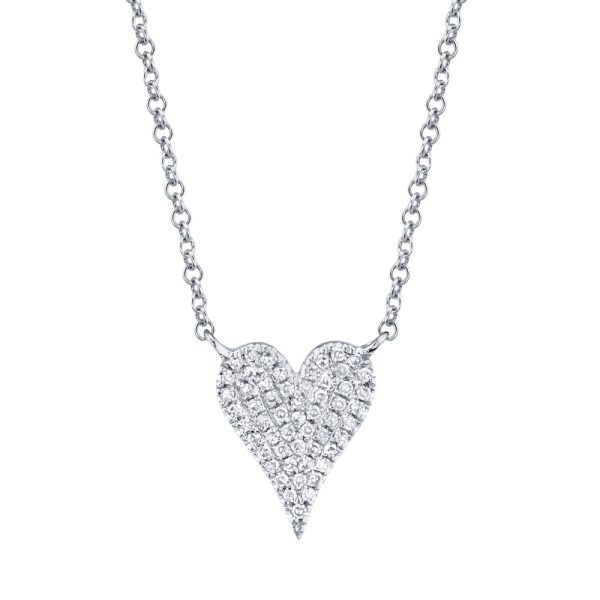 0.11CT DIAMOND PAVE HEART NECKLACE For Sale