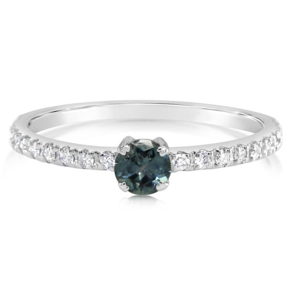 14K White Gold Montana Sapphire Ring Hot on Sale