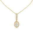 14K Yellow Gold Australian Opal Diamond Pendant Online Hot Sale